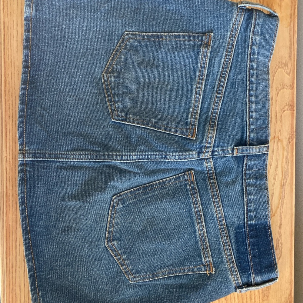 Mid Rise Denim Mini Skirt